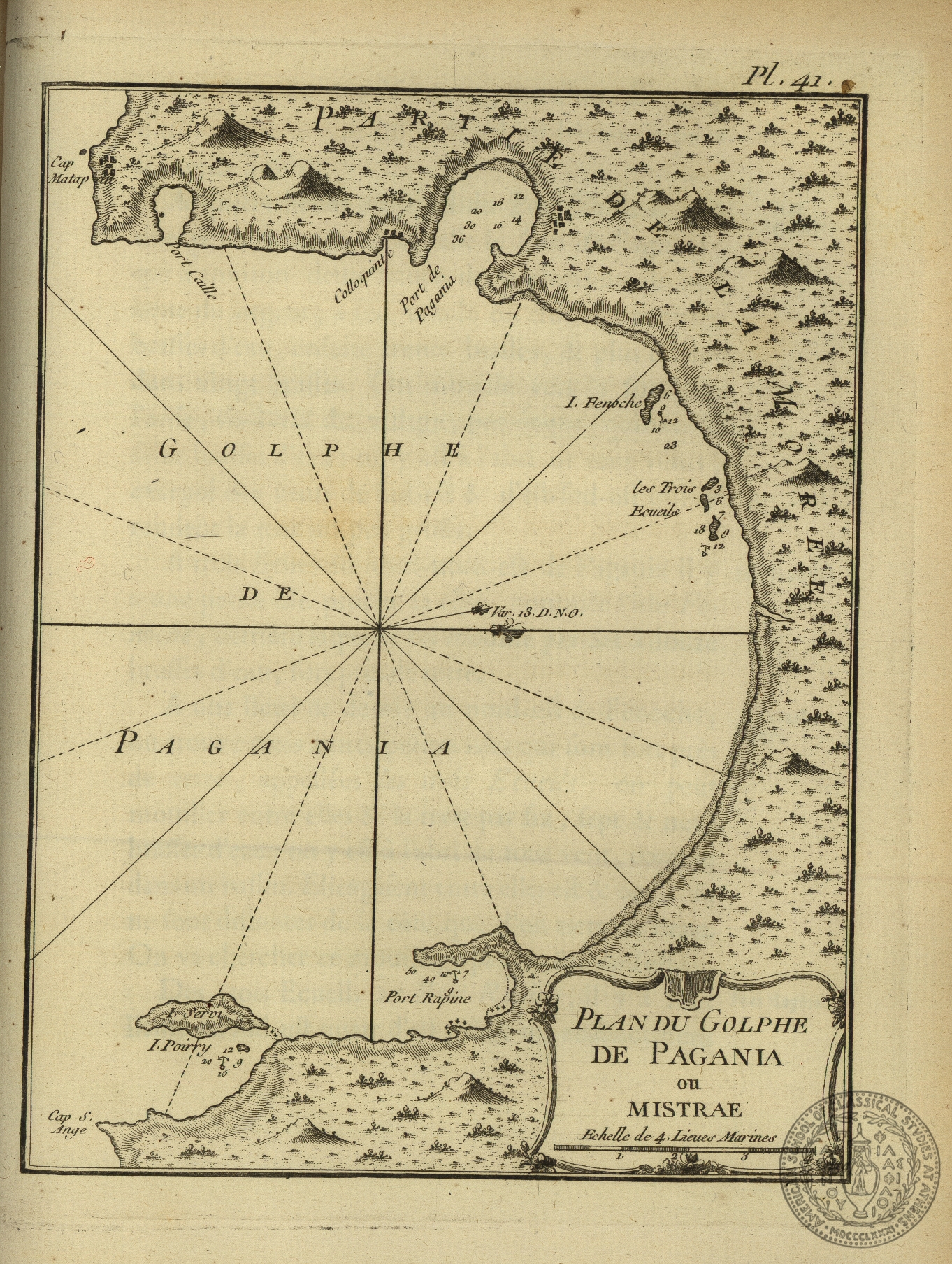 Plan du golphe de Pagana ou Mistrae